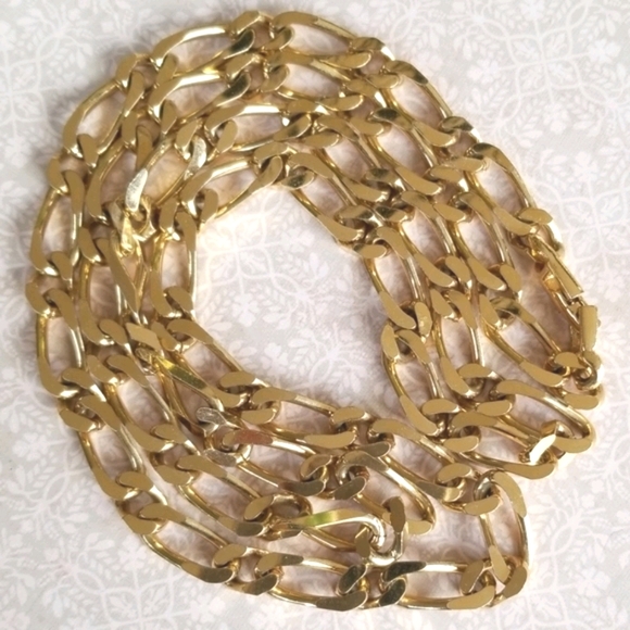Vintage MONET Goldtone Metal Link Long Chain Necklace - Picture 7 of 13